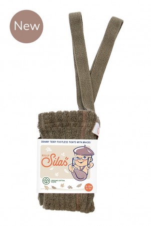Granny footless tights, seaweed brown, Silly Silas