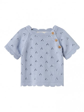 Jola ss knit baby, zen blue, Lil Atelier