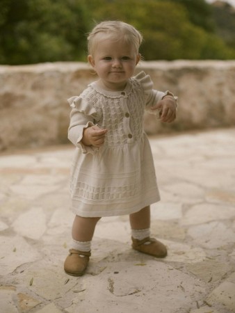 Fauci knit dress baby, sandshell, Lil Atelier