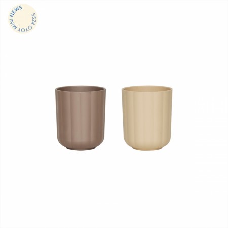 Pullo cup 2-pack, taupe/vanilla, Oyoy
