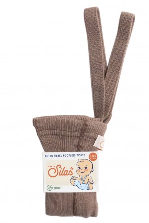 Footless cotton tights, granola, Silly Silas