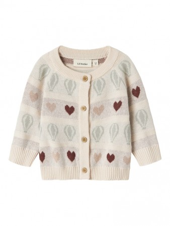 Lamai knit cardigan baby, pastel parchment, Lil Atelier