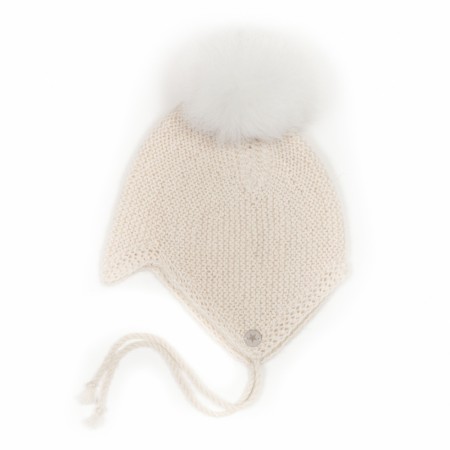 Babyhut alpaca wool, off white/white, Huttelihut