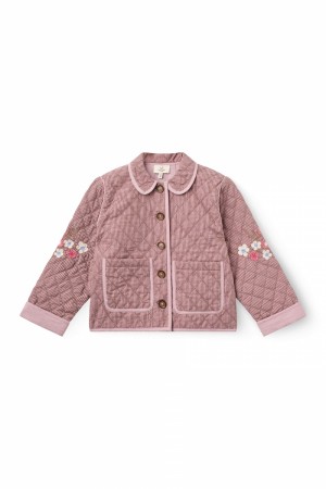 Checkered quiltet jacket, winter rose, Copenhagen colors