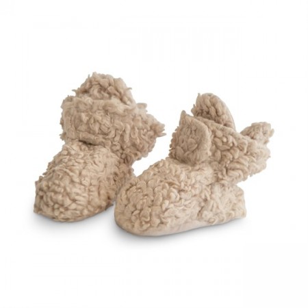 Cozy baby booties, oatmeal, Mushie