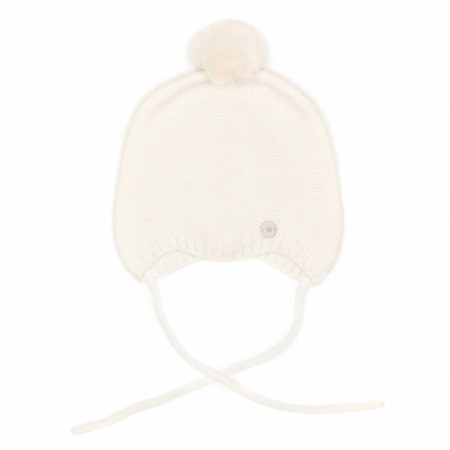 Soft hat with cashmere, off white, Huttelihut