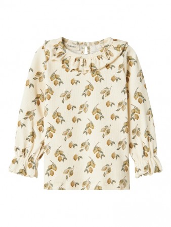 Gavo slim top, turtledove/lemons, Lil Atelier