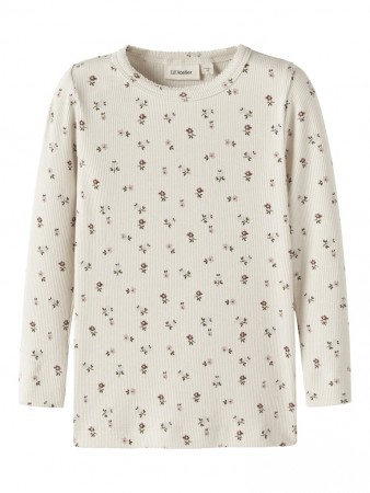 Gago slim top, turtledove/floral, Lil Atelier