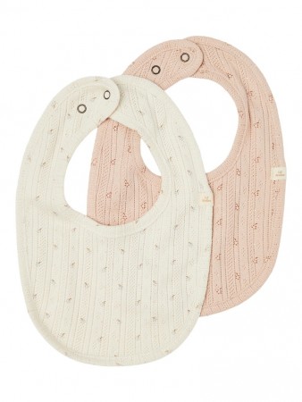 Rachello 2-pack bibs, rose dust, Lil Atelier