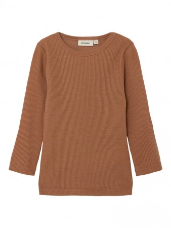 Fable slim wool top, cinnamon swirl, Lil Atelier