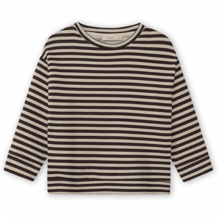 Alvin stripe sweatshirt, coffee bean/sandshell, Fliink