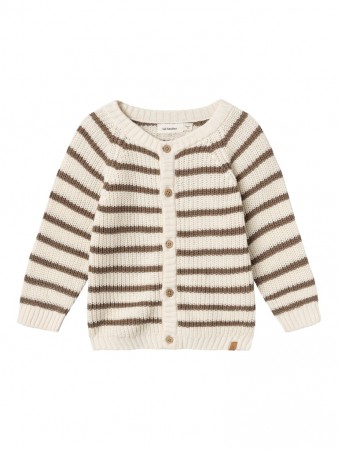 Emlen knit cardigan, stripe/birch, Lil Atelier