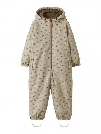 Lasnow10 snowsuit, oxford tan/rabbit, Lil Atelier