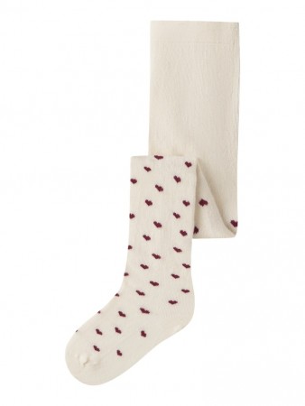 Reba strømpebukse, turtledove/red heart, Lil Atelier