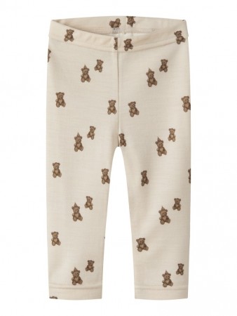Nilo wo/mo slim leggings baby, turtledove/teddy, Lil Atelier 