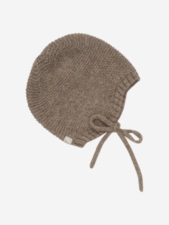 Bonnet wool knit, morel, Huttelihut