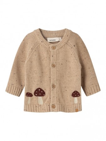 Galto knit cardigan baby, warm sand melange, Lil Atelier