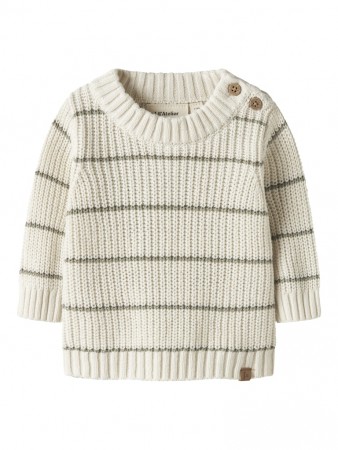 Emlen knit stripes baby, coconut milk, Lil Atelier 