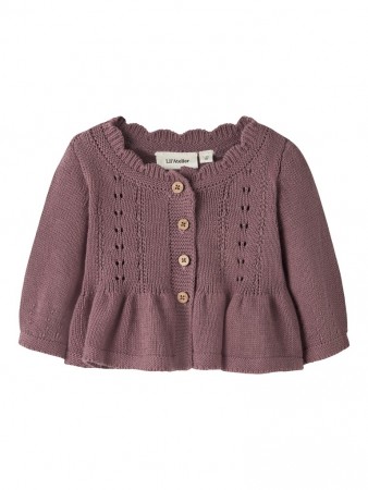 Ramla short knit cardigan baby, rose taupe, Lil Atelier