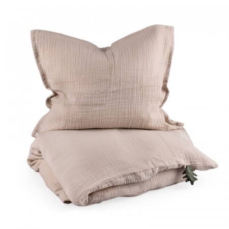 Muslin bed linen baby, seabreeze beige, Sebra