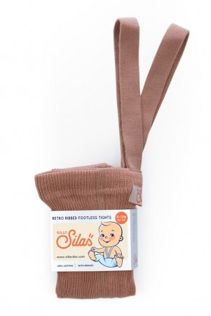 Footless cotton tights, light brown, Silly Silas