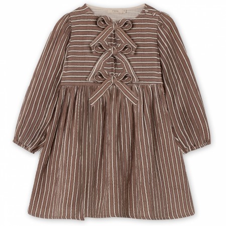 Elmo bow dress, pine bark/stripe, Fliink 