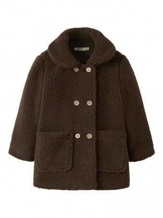 Nalo loose long jacket, dark earth, Lil Atelier