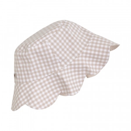 Bucket sun hat check UPF50+, white pepper, Huttelihut