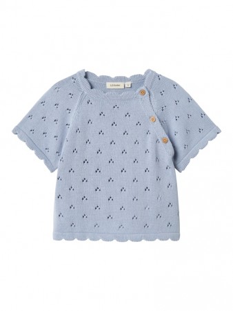 Jola ss knit, zen blue, Lil Atelier