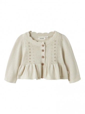 Ramla short knit cardigan baby, turtledove, Lil Atelier