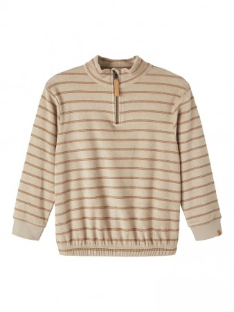 Dalto loose half-zip sweat, white pepper, Lil Atelier