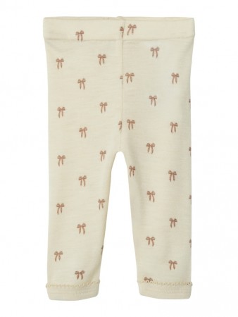 Nalu wool leggings baby, turtledove/bow, Lil Atelier