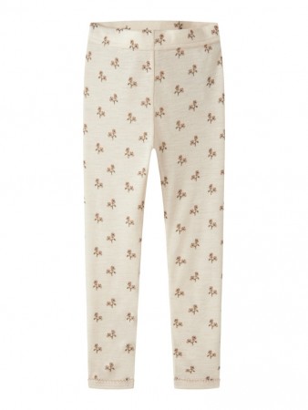 Nalu wo/mo slim leggings, turtledove/flower, Lil Atelier
