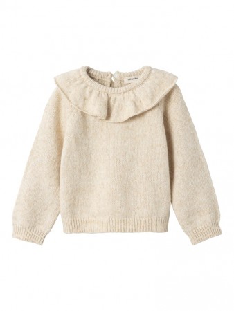 Rila loose knit wool, wood ash melange, Lil Atelier