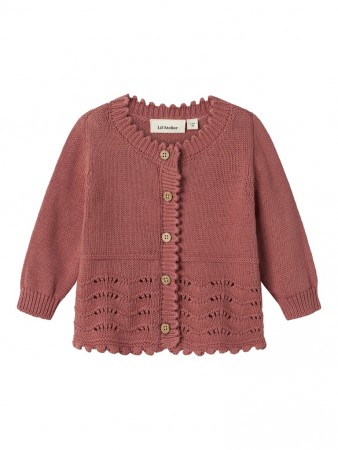 Lola knit cardigan baby, withered rose, Lil Atelier