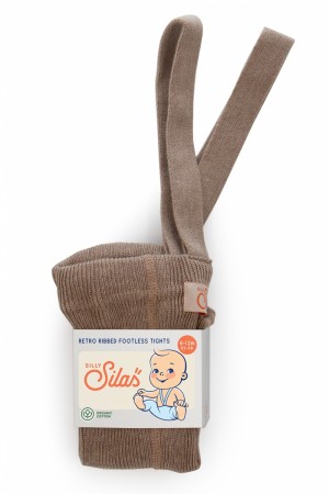 Footless cotton tights, cocoa blend, Silly Silas